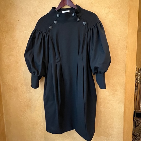 Badgley Mischka Dresses & Skirts - Badgley Mischka Black Midi Dress with Balloon Sleeves